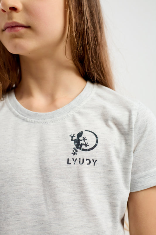T-Shirt "Gecko Moon" LYUDY - Grigio Chiaro